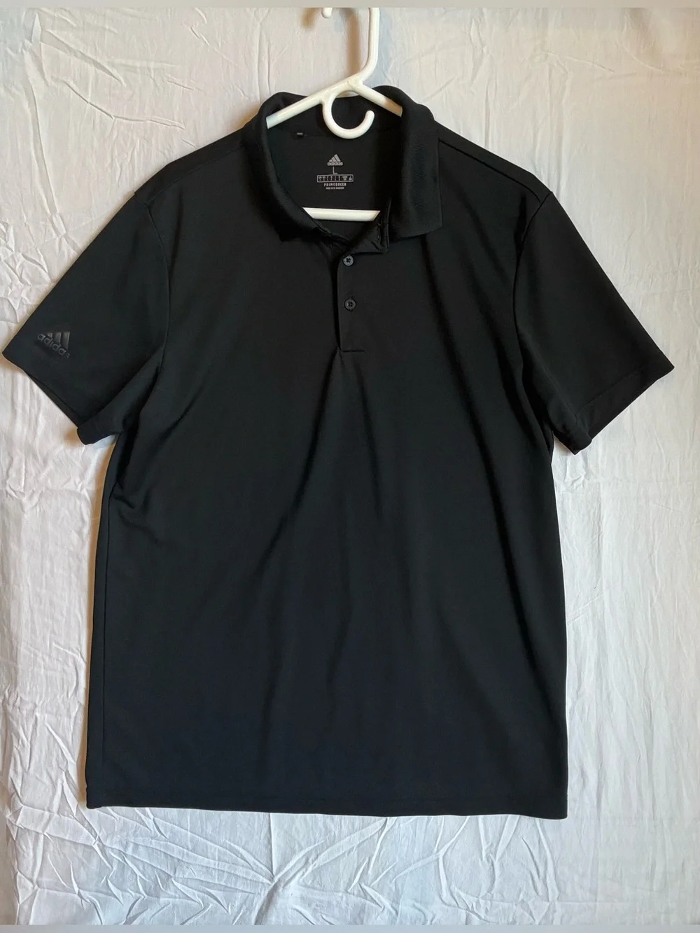 adidas Black Short-Sleeve Golf Polo